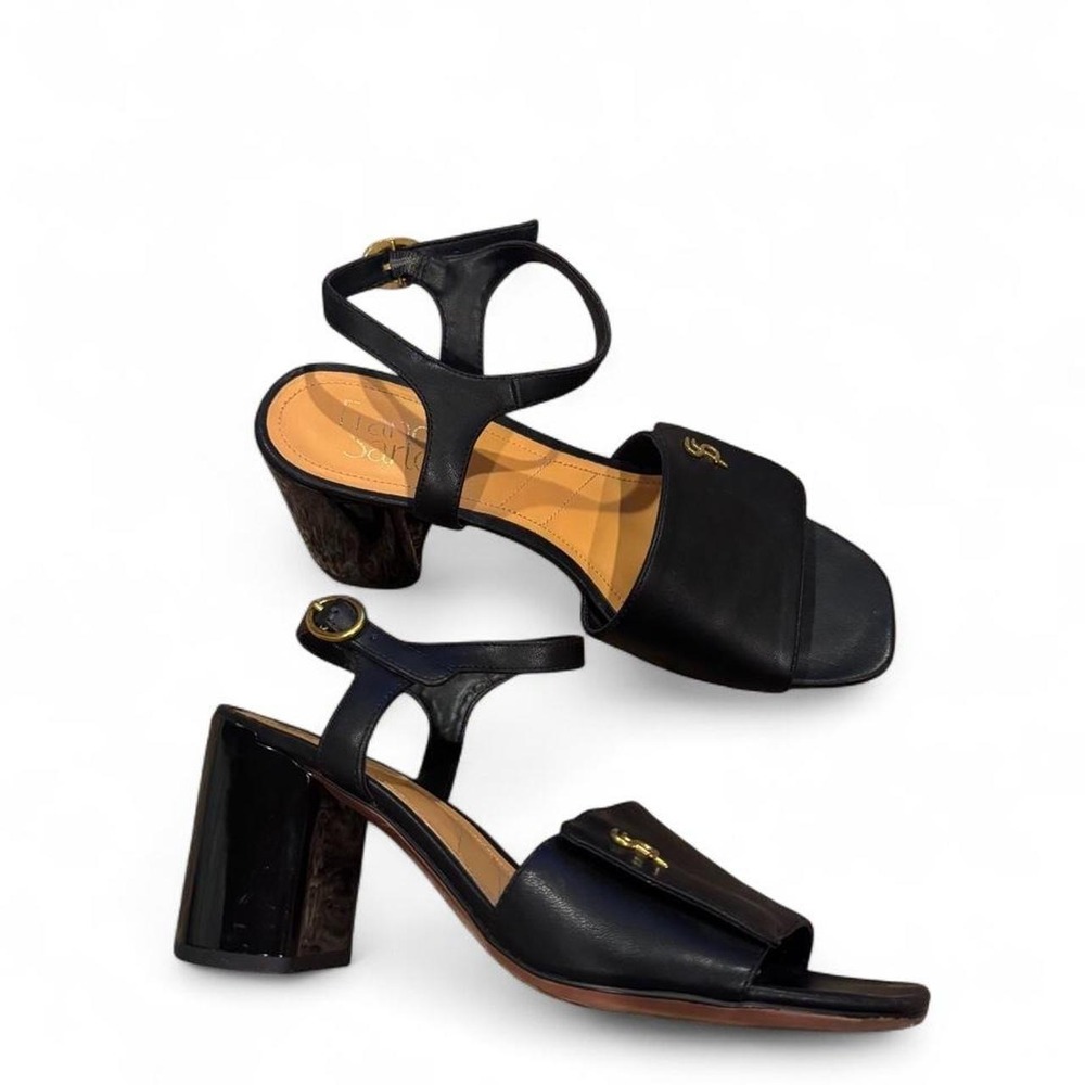 Franco Sarto Black Block Heel Sandals